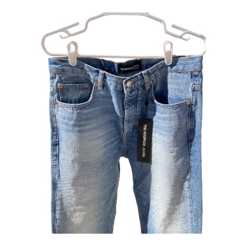 The Kooples Jeans Straight Loose blue denim button fly size 31 New - Picture 3 of 13